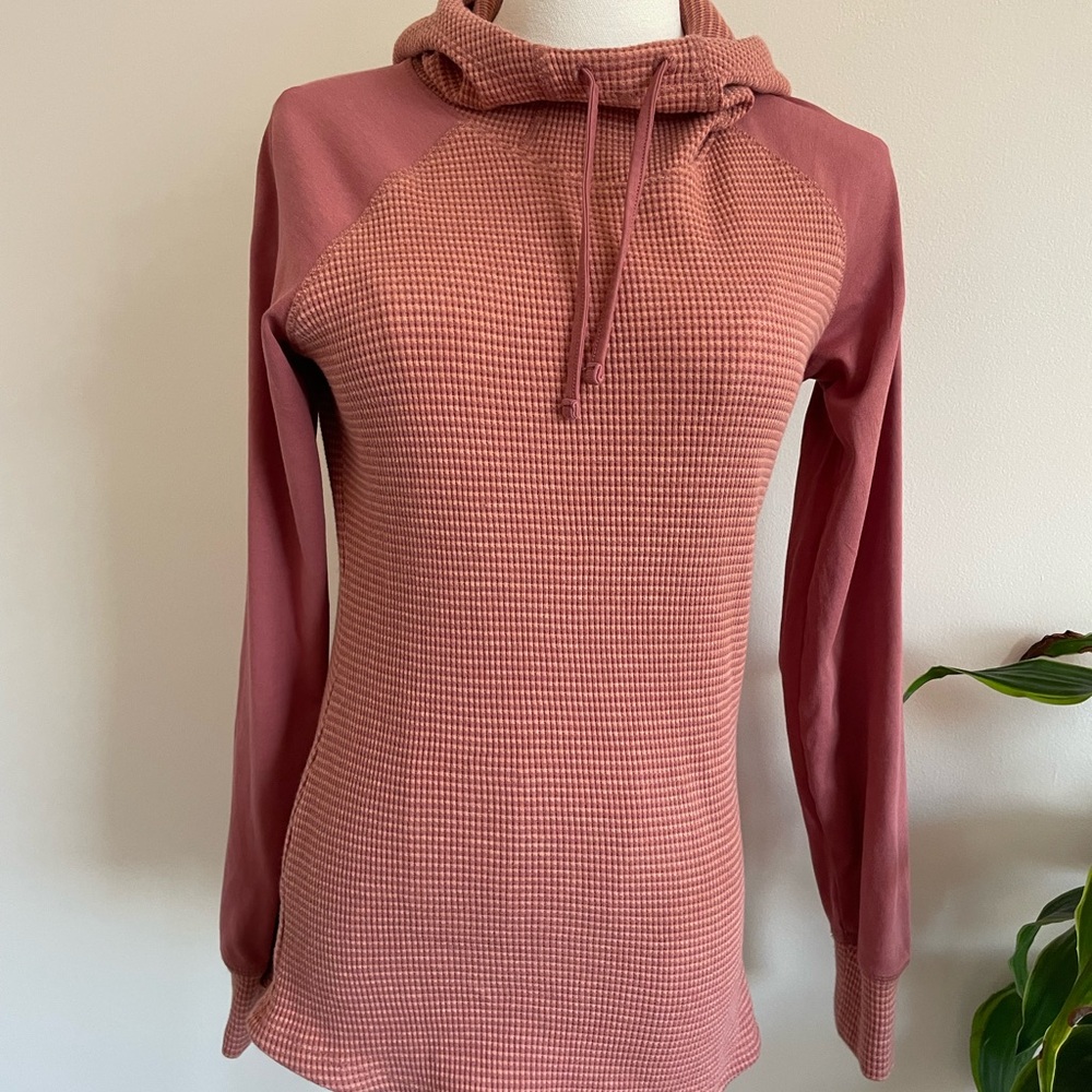 SOLD Columbia Pullover Hoodie Knit Hooded Pink Women's M Long Sleeve